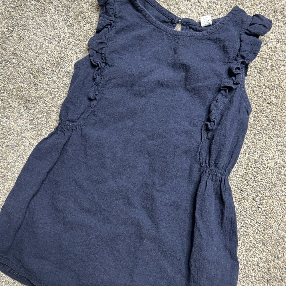 B.P (Hi Coco) Girls Navy Ruffle Sleeve Tunic Top | Size 7